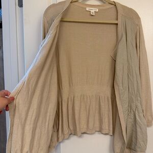 Coldwater Creek Beige Women's Cardigan coastal grandma, backyard bbq, layering